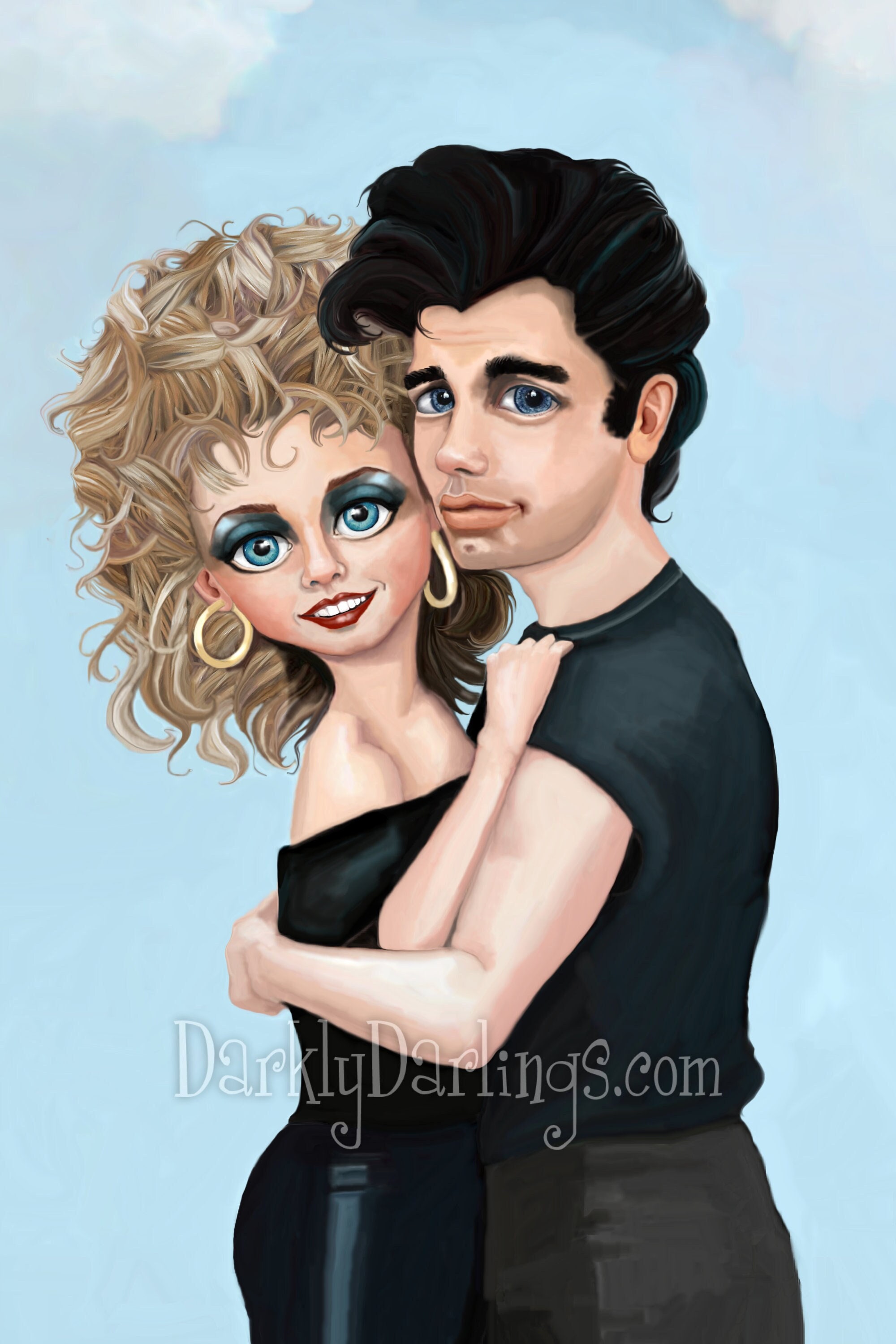and Danny Grease Print Classic Movie - Etsy Australia
