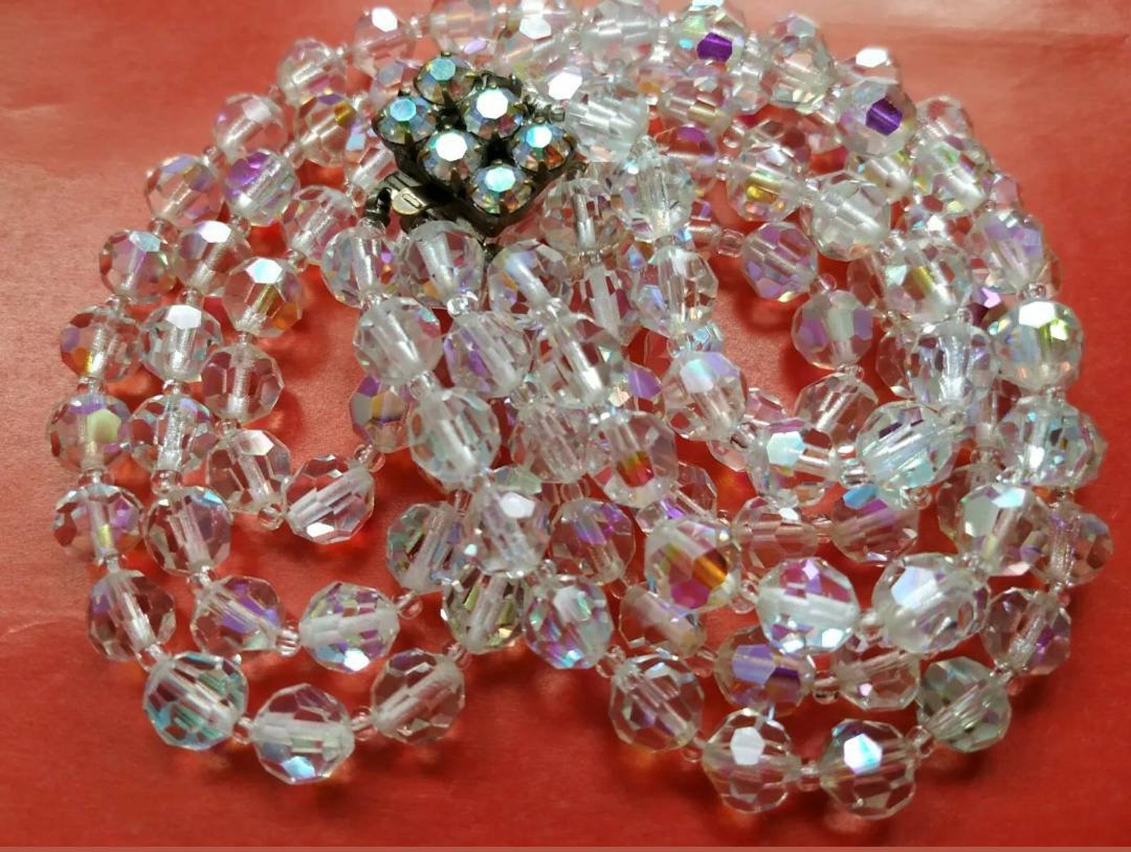 Vintage beads Aurora Borealis Etsy