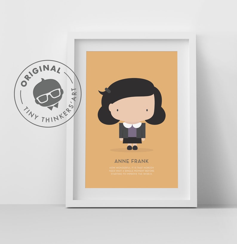 ANNE FRANK Printable Nursery Wall Art Decor Instant Digital - Etsy