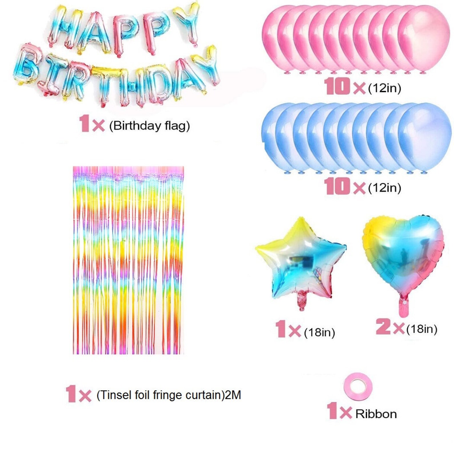 Rainbow Birthday Decorations for Kids Happy Birthday Rainbow Etsy