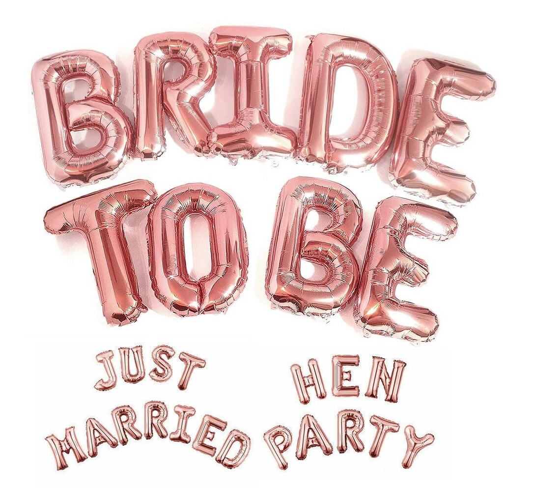 Rose Gold Hen Party Balloon Bunting Hen Party Backdrop Hen Etsy