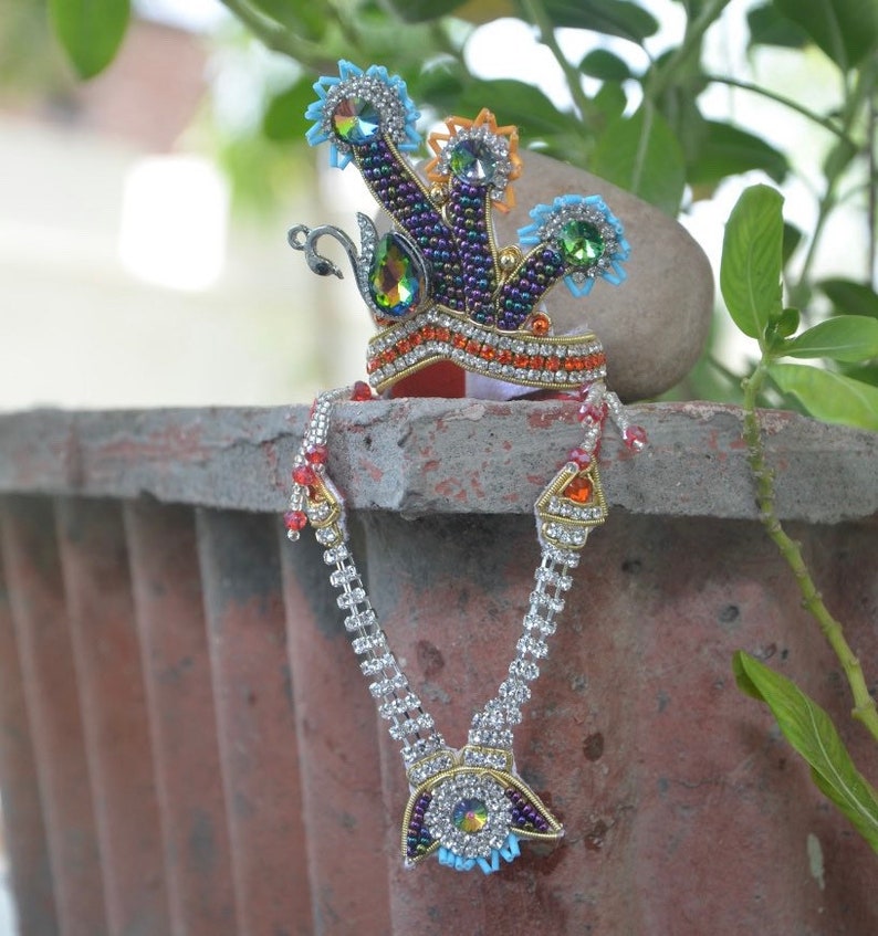 Krishna Haar Mukut Crown Size 0 1 2 3 4 5 6 Laddu Etsy