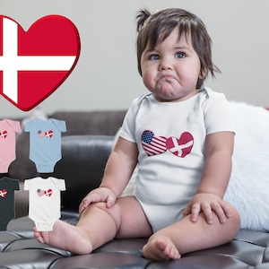 Denmark - Danish and American Infant Bodysuit Baby Romper