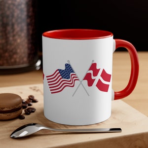 Denmark - Danish and American Mug - Flags, Coffee Mug, Tea Mug