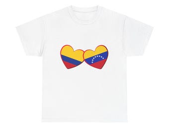 Colombian Venezuelan Heart Flags Tee, Colombia Venezuela Love Shirt