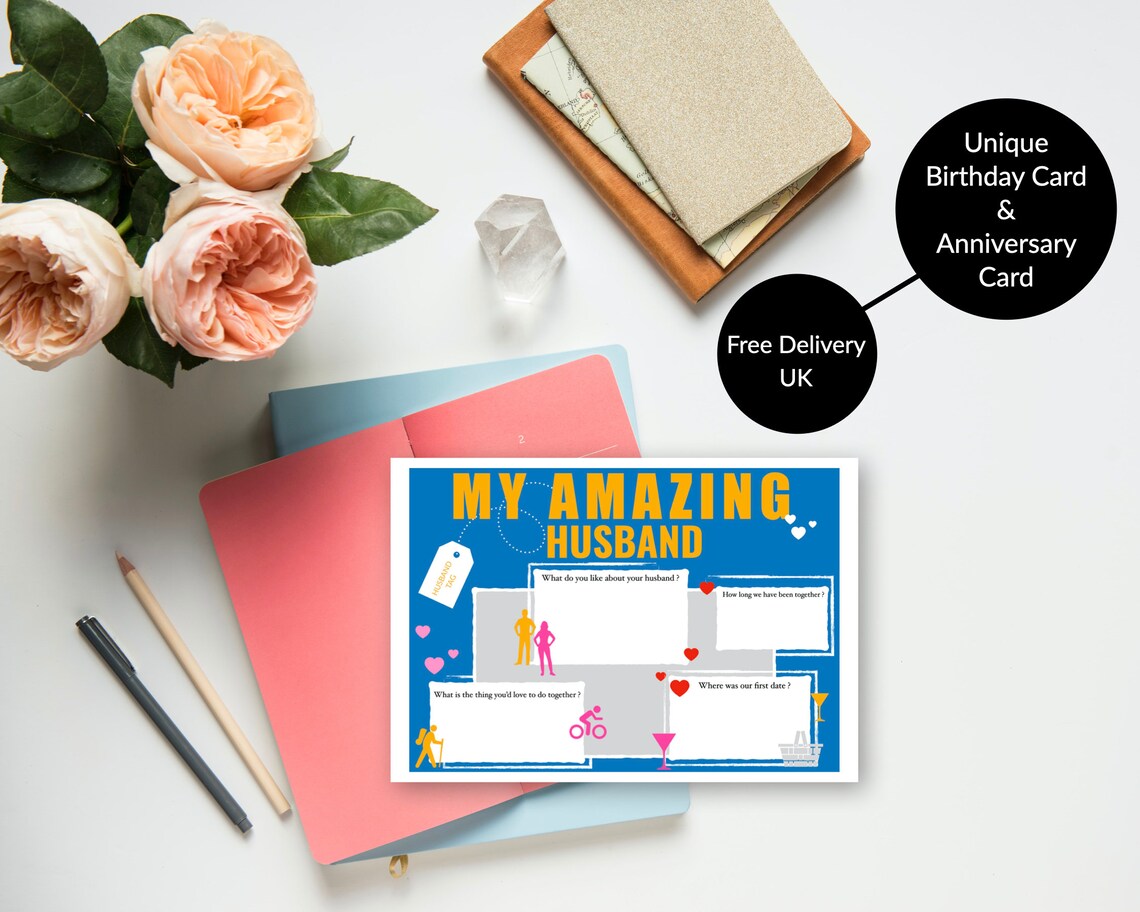 Valentines Day Card for Husband Happy Valentines Day | Etsy