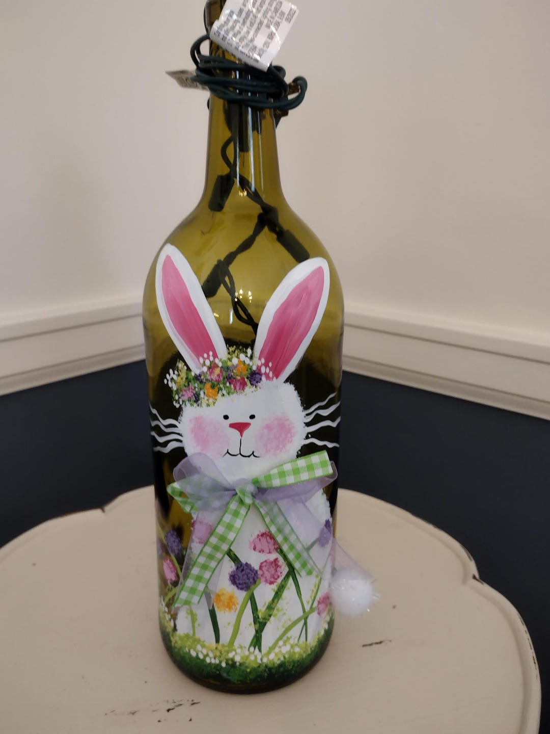Wine Rabbit Shape Hand Painted Spring Rabbit Wine Bottle With Lights - Etsy