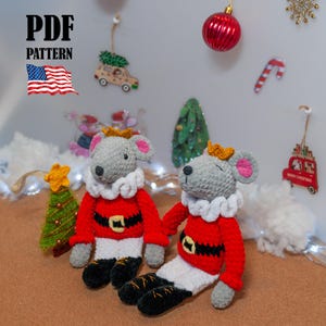 Crochet PATTERN Mouse Prince. Amigurumi Rat King. Animal toy (PDF English Tutorial)