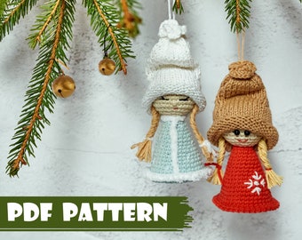 Crochet PATTERN Girls the Jingle bells. Christmas tree decoration. Amigurumi pattern Crochet Girls Jingle bells Crochet knitting tutorial