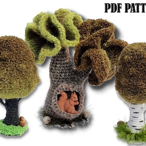 Crochet PATTERN Trees. Crochet birch tree, oak. Play wood for fun and creative games. Educational and useful crochet toy. Amigurumi tree