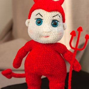 Crochet Baby Devil Pattern: Halloween Amigurumi Plush Toy (Digital PDF) image 4