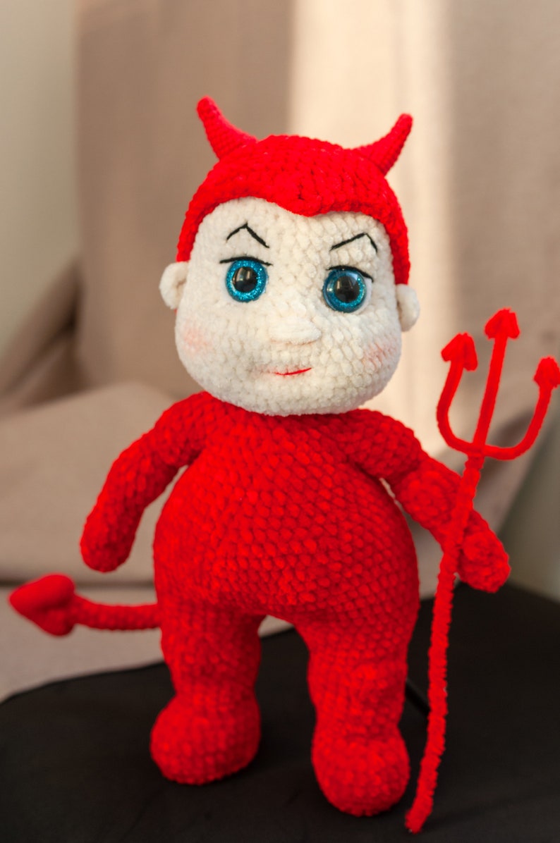 Crochet Baby Devil Pattern: Halloween Amigurumi Plush Toy (Digital PDF) image 4