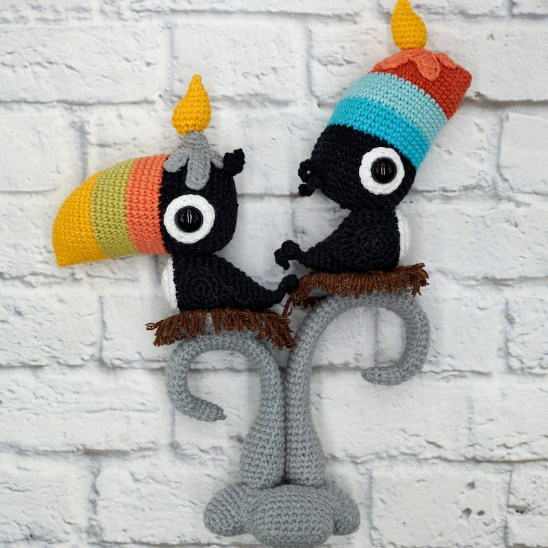 Crochet PATTERN Candlestick toucan. Amigurumi pattern Crochet toucan toy pattern toucan crochet pdf pattern Original crochet bird amigurumi image 3