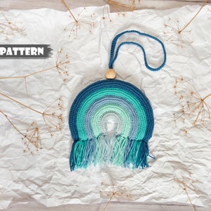 Crochet PATTERN Blue Rainbow. Crochet rainbow. Crochet home decoration. Handmade arc for home decor. Hanging toy on the wall. Colorful arch