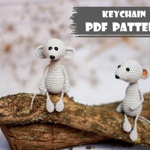 Crochet PATTERN Keychain rat Amigurumi pattern Crochet mouse key chain toy pattern little mouse Handmade key ring rat PDF pattern mouse