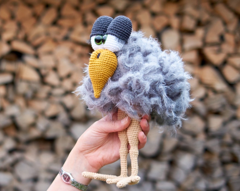 Crochet PATTERN ostrich amigurumi pattern Crochet ostrich toy pattern Ostrich crochet pdf pattern Original crochet bird amigurumi image 2