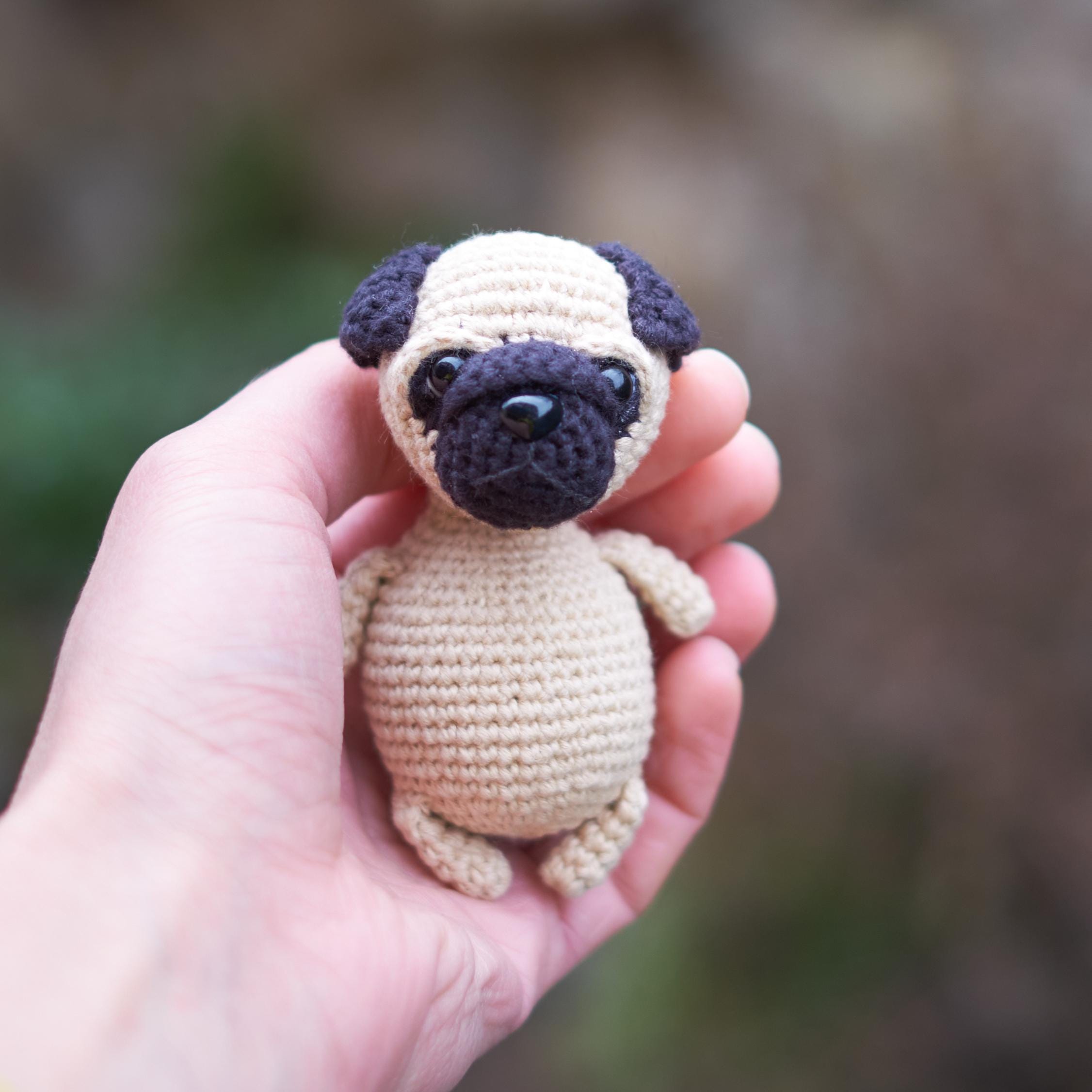PDF Pattern: Crochet Pug Keychain. Amigurumi Dog Keyring English ...