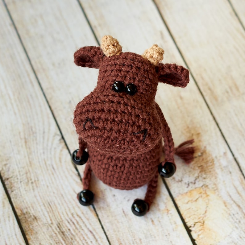 Crochet PATTERN Keychain bull Amigurumi pattern Crochet bull key chain toy pattern bull Handmade key ring bull PDF pattern cow image 6