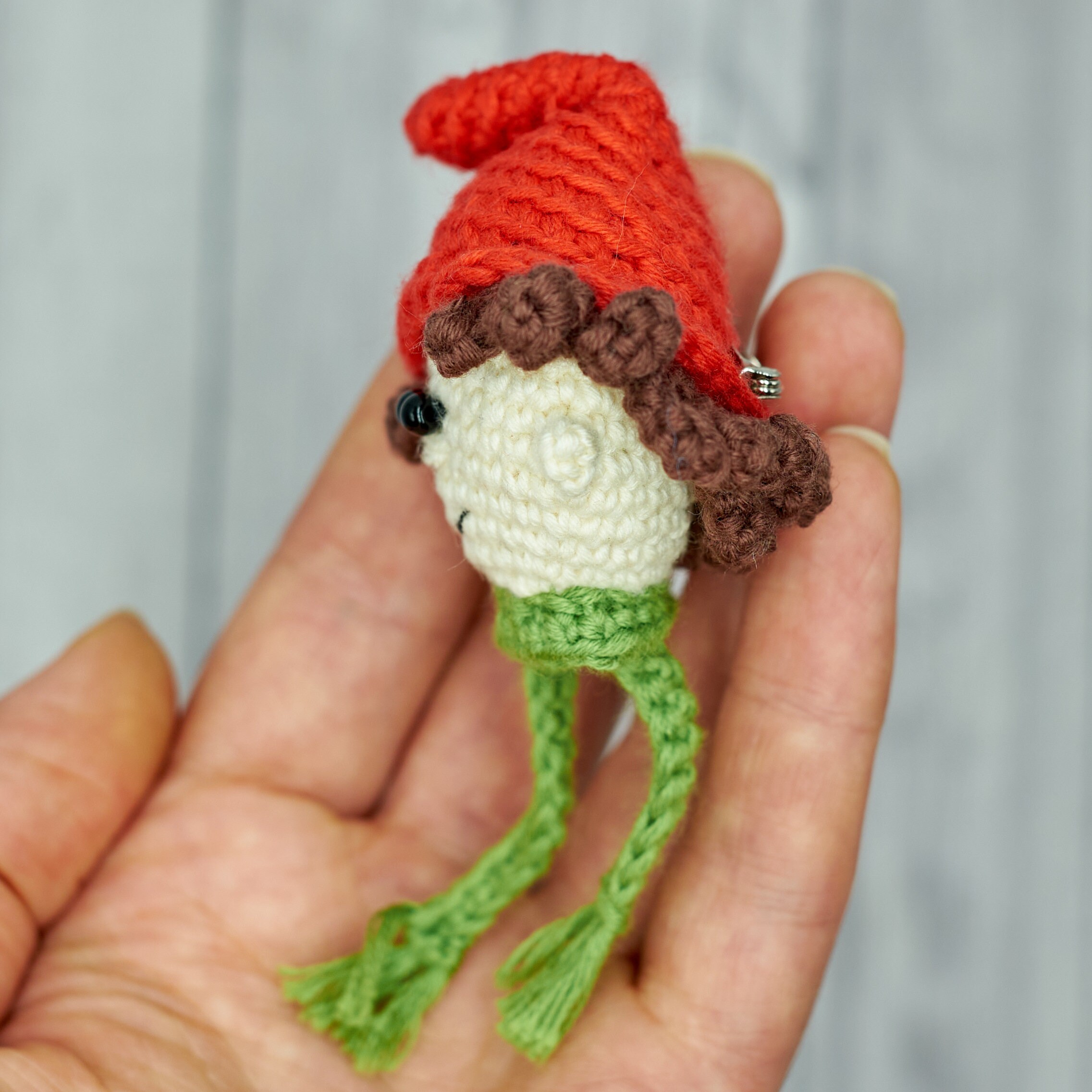 Crochet PATTERN Brooch Keychain Gnome Amigurumi pattern Etsy