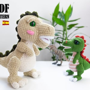 Crochet PATTERN Dinosaur. Patrón juguete de dinosaurio. Amigurumi pattern. Crochet plush dinosaur toy pattern. Handmade Dino PDF pattern