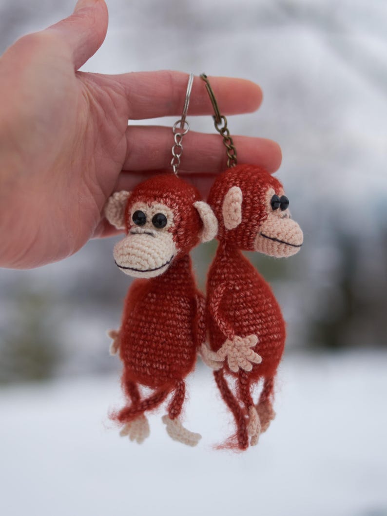 PDF Crochet Pattern Monkey Keychain. Amigurumi Primate Toy. Handmade ...