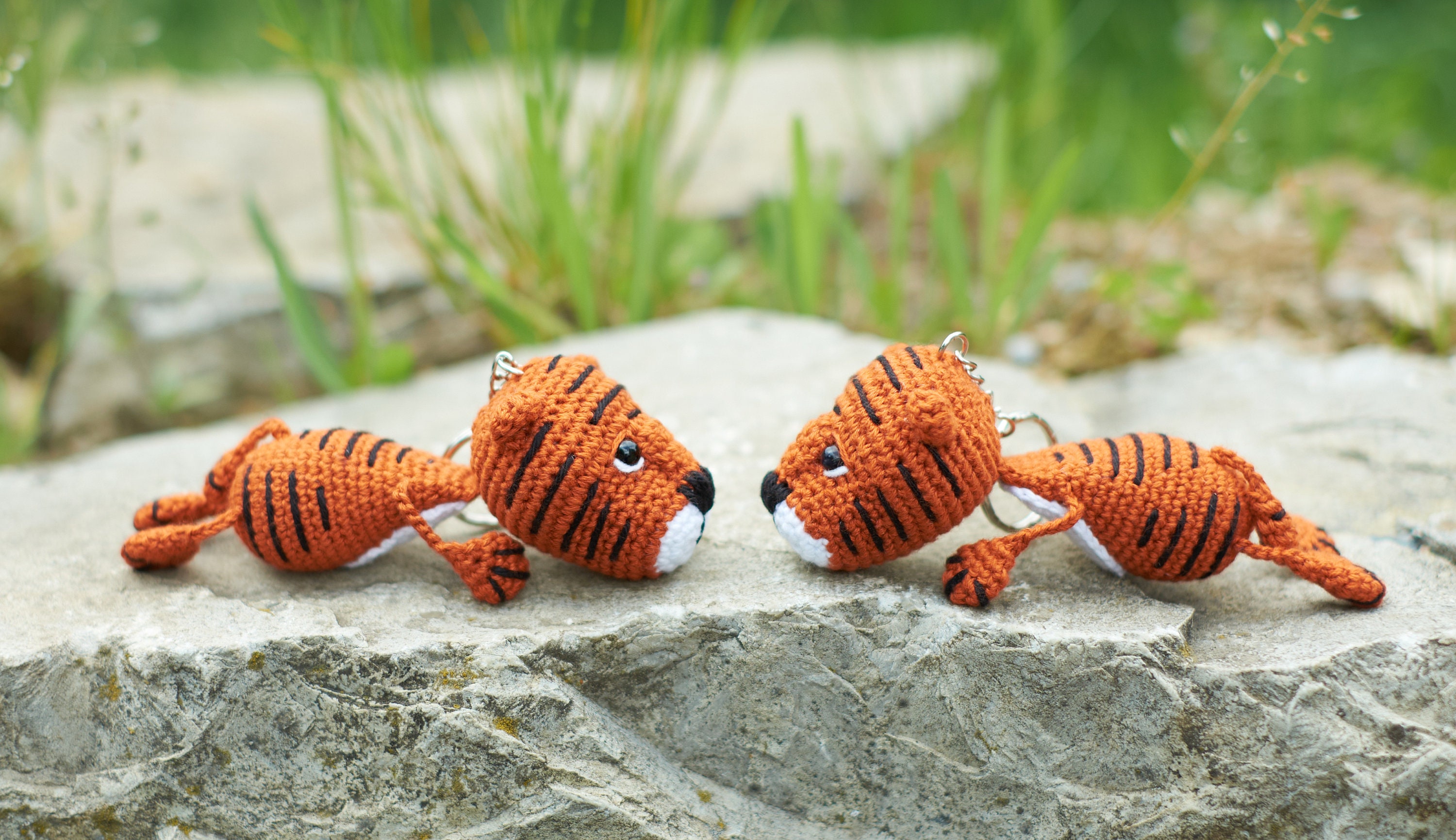 PDF Pattern: Crochet Tiger Keychain. Amigurumi Wild Animal Key