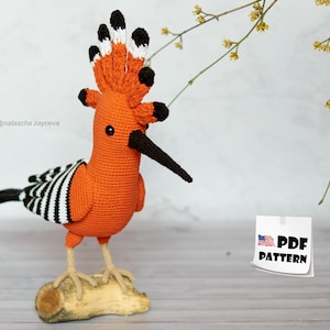 Hoopoe Crochet amigurumi PATTERN Amigurumi toy pattern Crochet hoopoe pattern bird crochet pdf English pattern Original crochet  birds