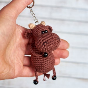 Crochet PATTERN Keychain bull Amigurumi pattern Crochet bull key chain toy pattern bull Handmade key ring bull PDF pattern cow image 5