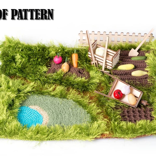 Crochet PATTERN Farm Rug. Play rug for fun and creative games. Crocheted mini-farm. Children's play mat. Educational and useful crochet toy