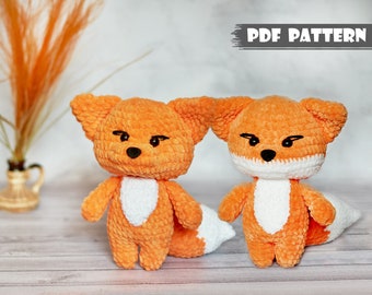 Amigurumi PATTERN plush Fox. Crochet pattern little fox toy. Soft handmade fox for children. Stuffed animal toy. Chanterelle with a big tail
