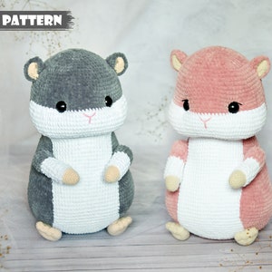 Amigurumi PATTERN Hamster ToTo Crochet pattern Handmade toy pattern hamster crochet pdf pattern rodent amigurumi tutorial velvet plush toy