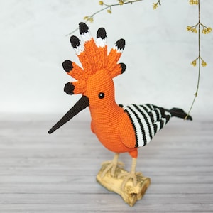 Hoopoe Crochet amigurumi PATTERN Amigurumi toy pattern Crochet hoopoe pattern bird crochet pdf pattern Original crochet amigurumi birds image 2