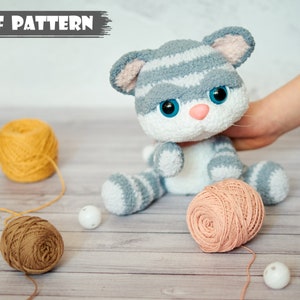 Crochet PATTERN Kitten Saddy Amigurumi pattern cat Crochet cat toy pattern kitten crochet pdf pattern cat amgurumi tutorial soft little cat