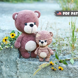 PDF Pattern: Crochet Amigurumi Teddy Bear. Plush Stuffed Animal (English tutorial)