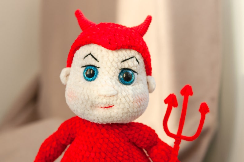 Crochet Baby Devil Pattern: Halloween Amigurumi Plush Toy (Digital PDF) image 3
