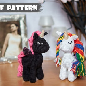 Rainbow Unicorn PATTERN amigurumi unicorn Crochet pony toy pattern wholecrocheted unicorn crochet pdf pattern Crochet amgurumi rainbow pony