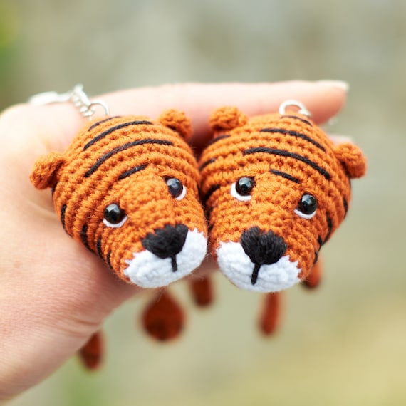 PDF Pattern: Crochet Tiger Keychain. Amigurumi Wild Animal Key