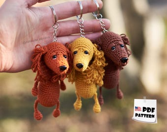 PDF Pattern: Crochet Spaniel Amigurumi Dog Keyring