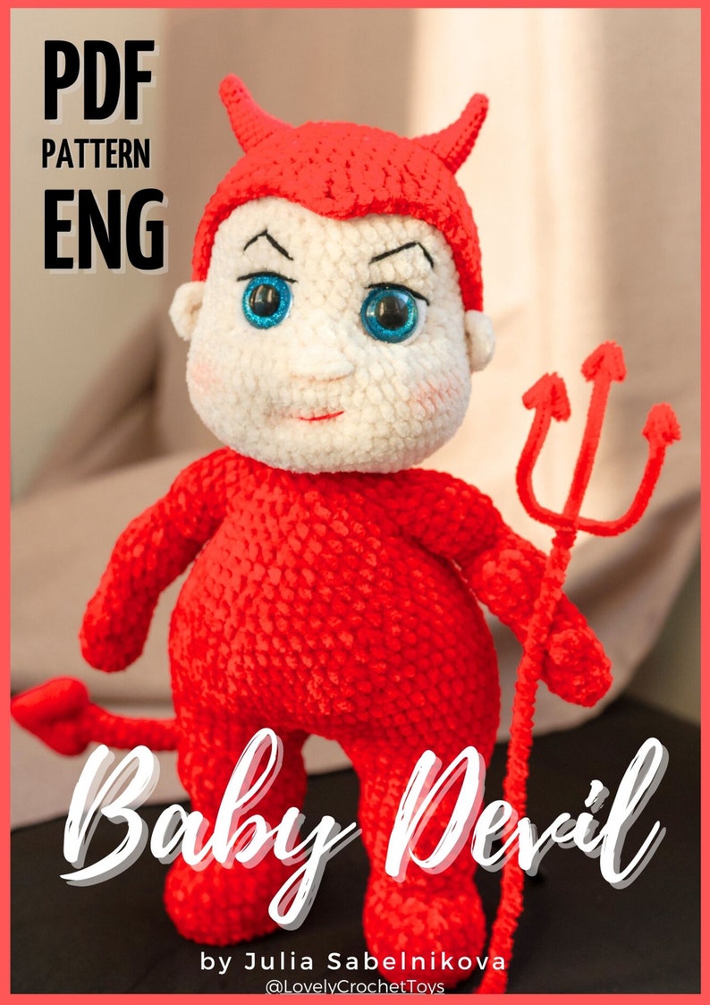 Crochet Baby Devil Pattern: Halloween Amigurumi Plush Toy (Digital PDF) image 2