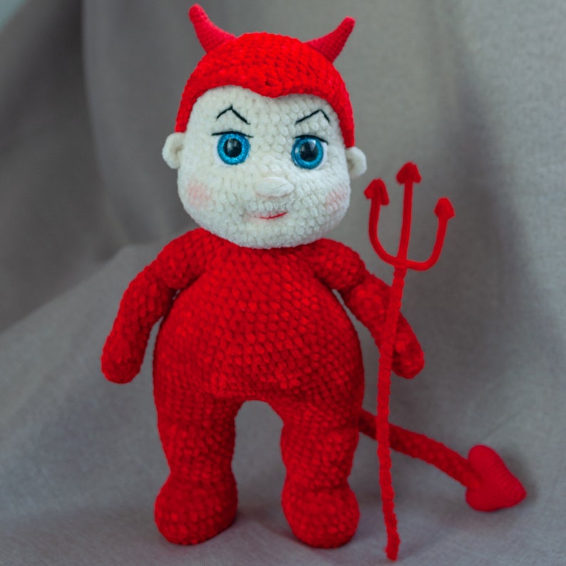 Crochet Baby Devil Pattern: Halloween Amigurumi Plush Toy (Digital PDF) image 7