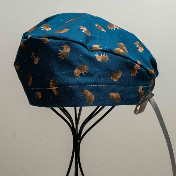 Unisex/Men's Buffalo Surgical Cap with Tie Back, All Cotton/Bonnet ou Chapeau de chirurgie avec attaches à l'arrière