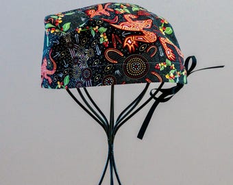 Unisex/Men’s Down Under Surgical Cap with Tie Back, All Cotton/Bonnet ou Chapeau de chirurgie avec attaches à l'arrière