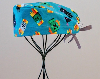 Unisex/Men’s M-C  Surgical Cap with Tie Back, All Cotton/Bonnet ou Chapeau de chirurgie avec attaches à l'arrière