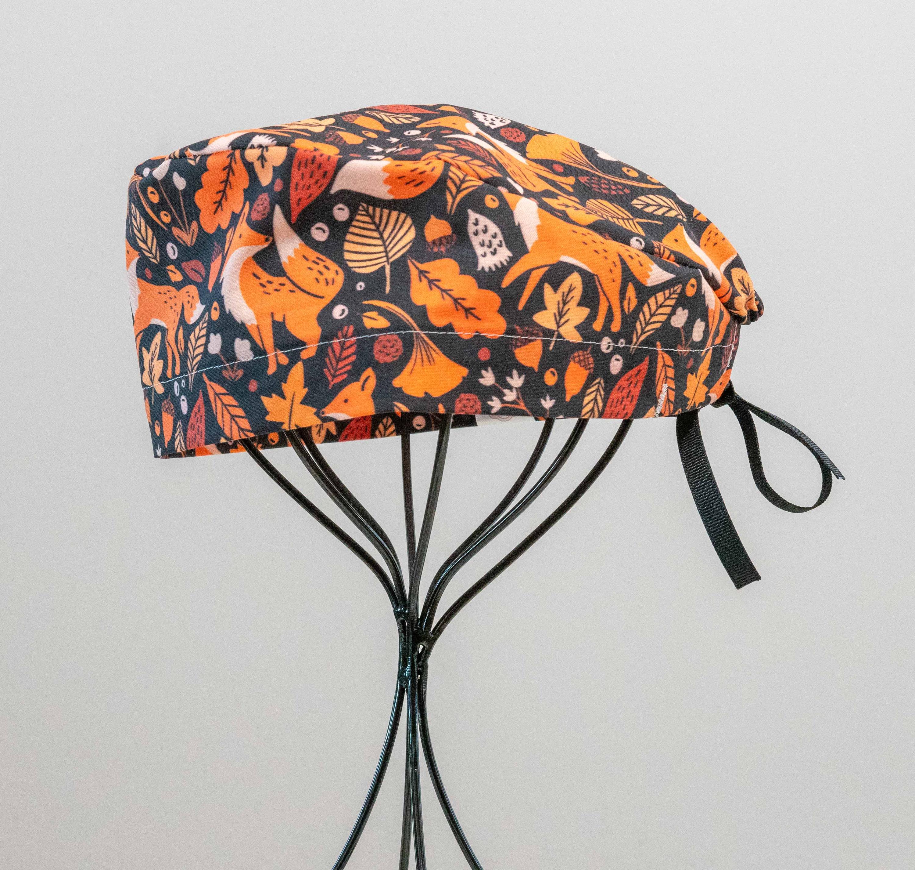 Unisex/Men's Autumn Fox Surgical Cap with Tie Back, All Cotton/Bonnet ou Chapeau de chirurgie avec attaches à l'arrière