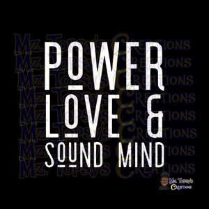 Power Love und Sound Mind SVG PNG Instant Download