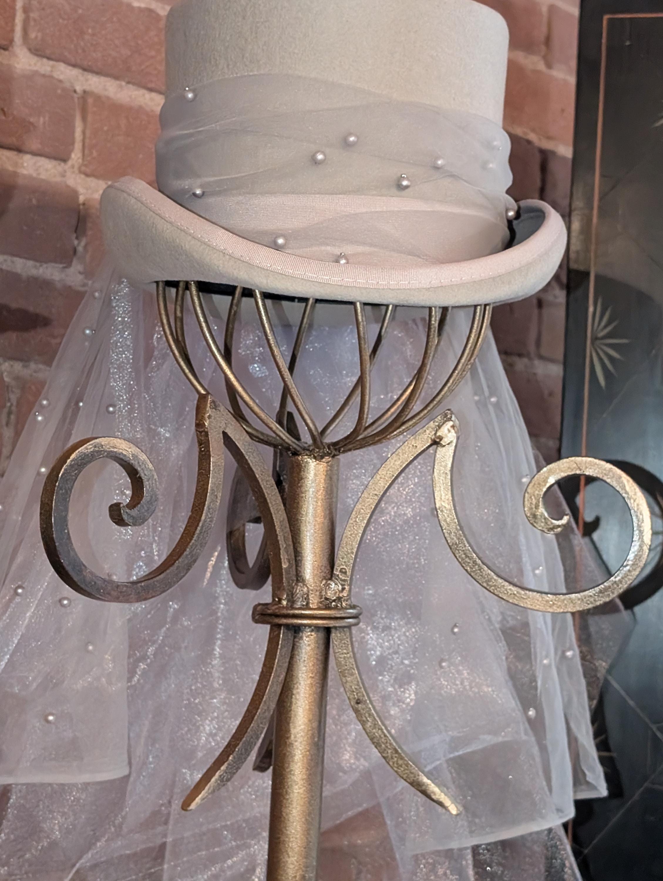 Vintage Victorian Riding Hat Lace Pearl Bow Wool Equestrian WPL 4384 il_fullxfull.7754614148_tly9.jpg main image 2