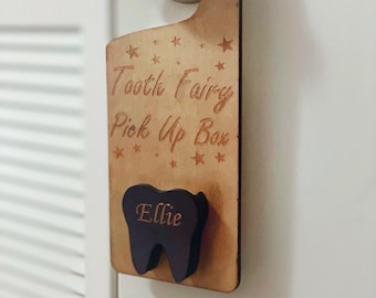 Personalized Tooth Fairy Door Hanger / Tooth Fairy Box /  Tooth Fairy Tooth Holder For Door Handle / Tooth Fairy Money box