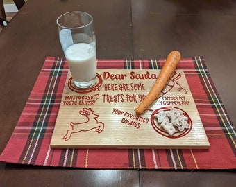 Custom Santa Cookie Plate Christmas Eve tray Charcuterie Board