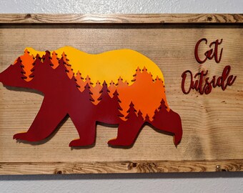 Get outside Mountain bear wall hanging