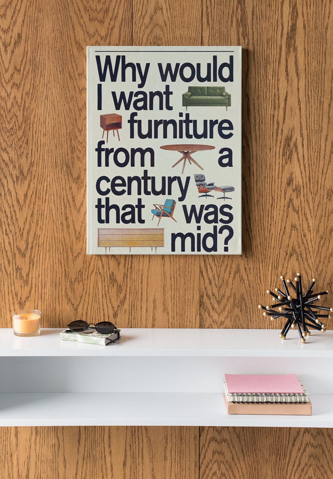 Mid-century Modern Furniture Poster/ Canvas/ Home Decor/ Wall - Etsy
